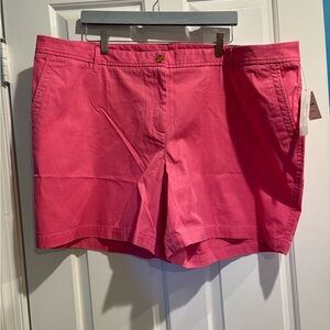 Talbots NWT new relaxed chino shorts 22W pink